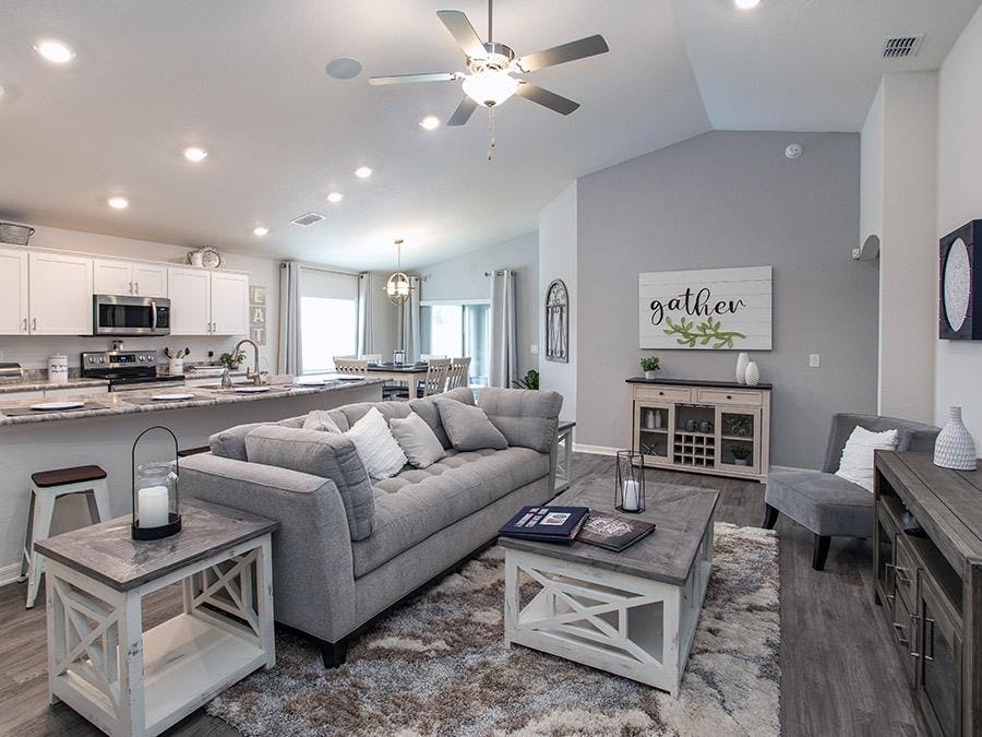Open living area in a new home in Haines City at Gracelyn Grove